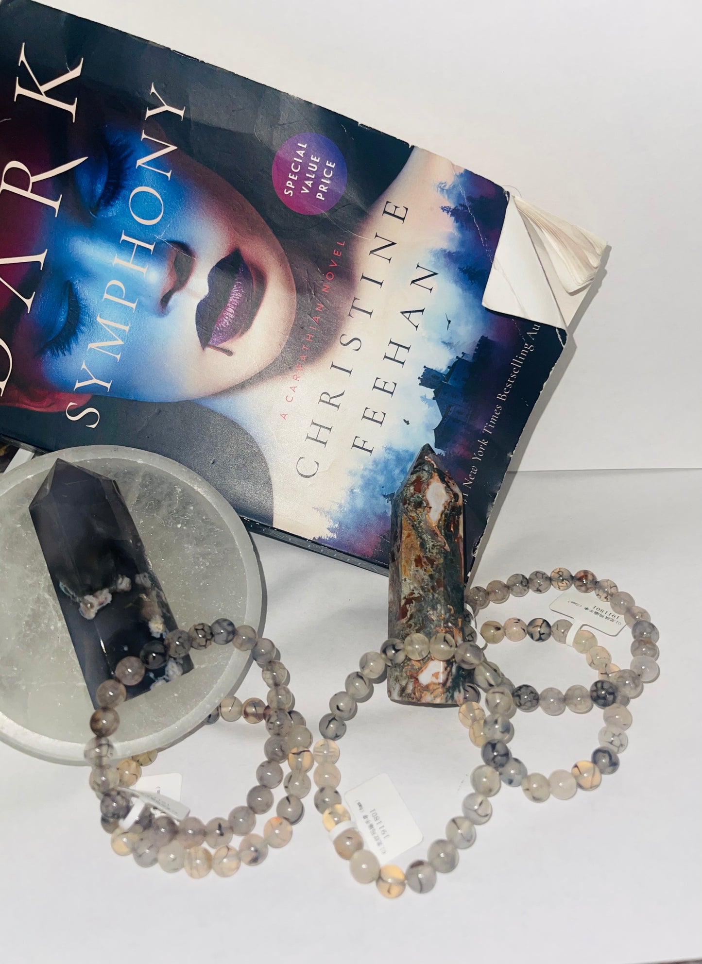 Black dragon veins agate bracelet (8mm)