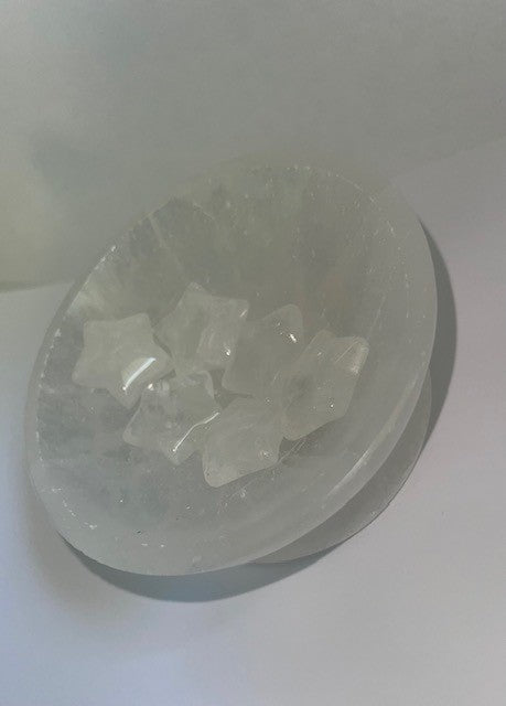 clear quartz starz carved