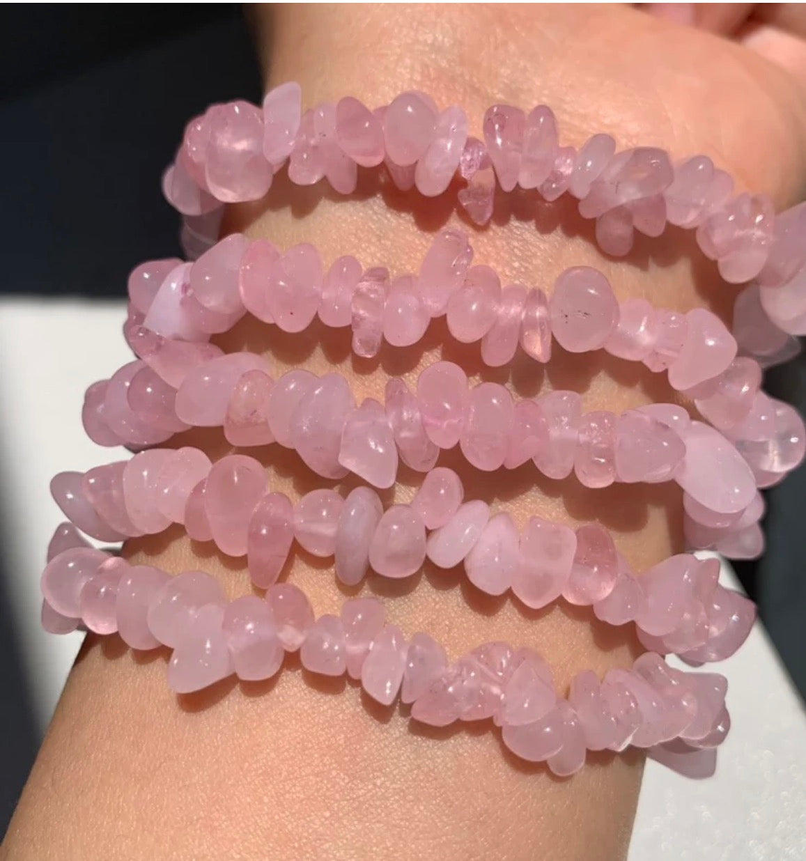 Rose, obsidian, howlite chips bracelet