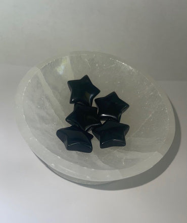 black stars carved