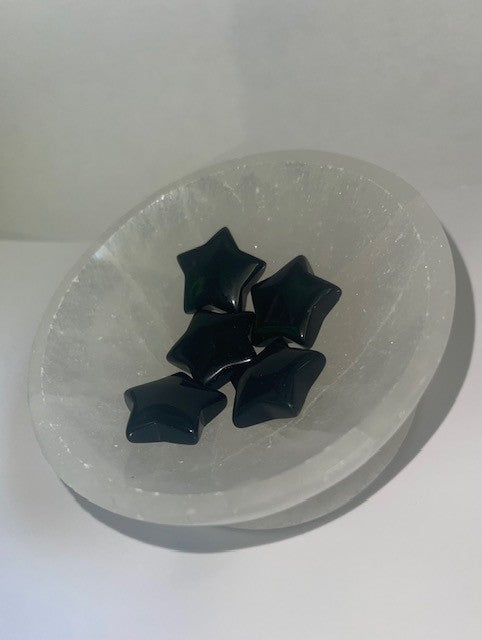 black stars carved