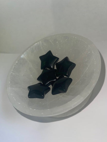 black stars carved