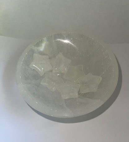 clear quartz starz carved