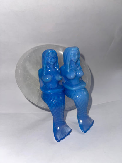 Blue opalite carving mermaids