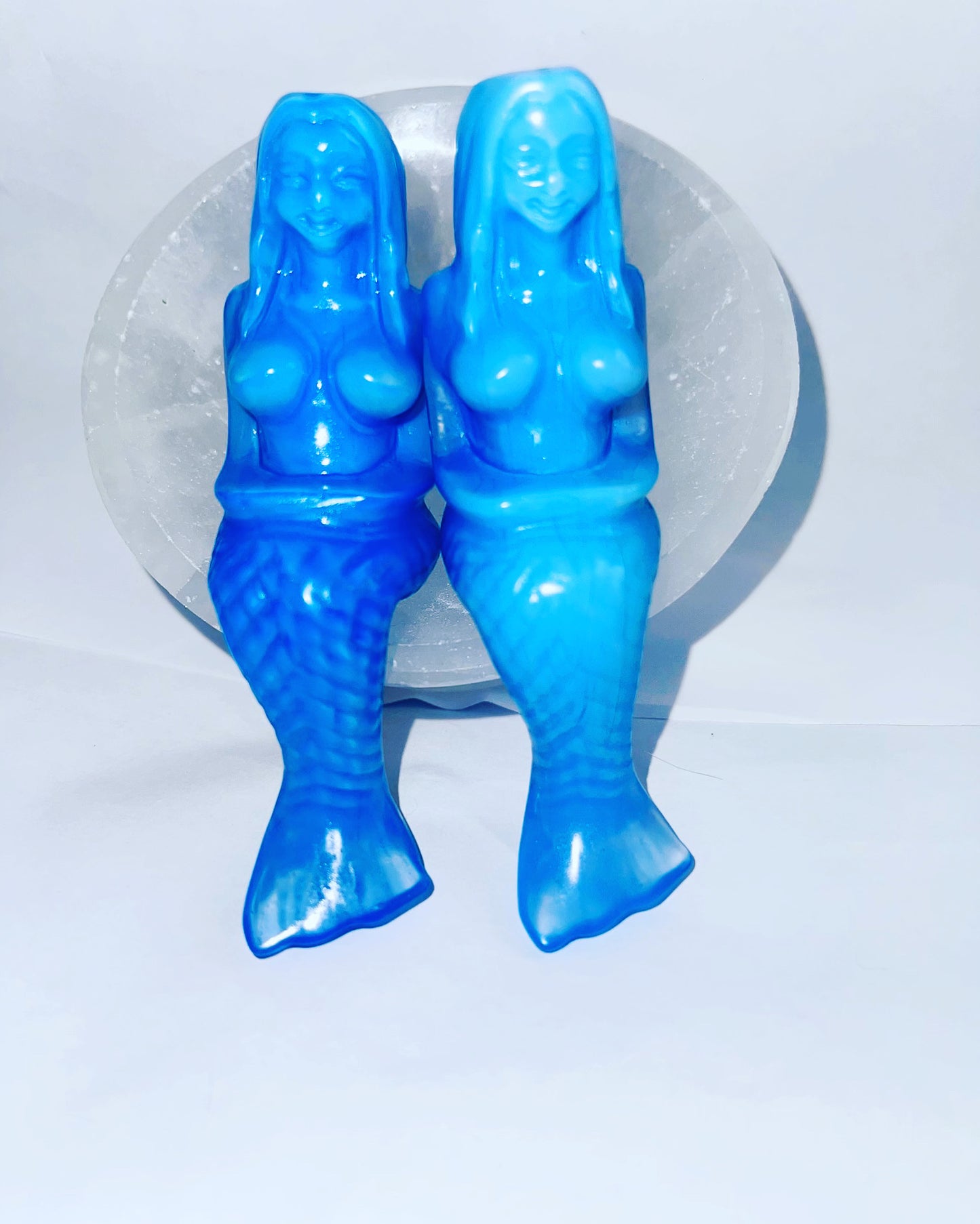Blue opalite carving mermaids