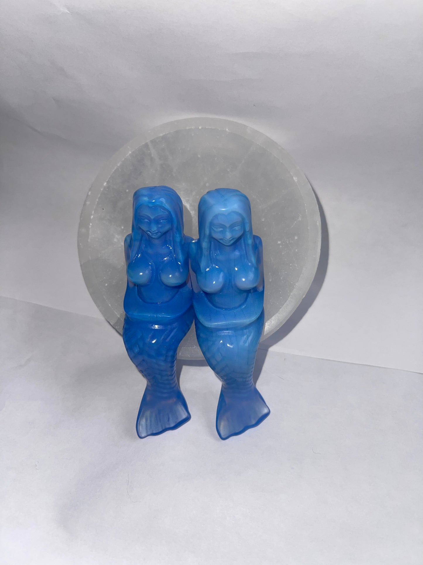 Blue opalite carving mermaids