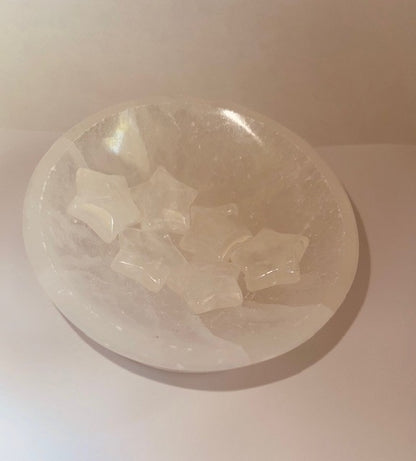 clear quartz starz carved